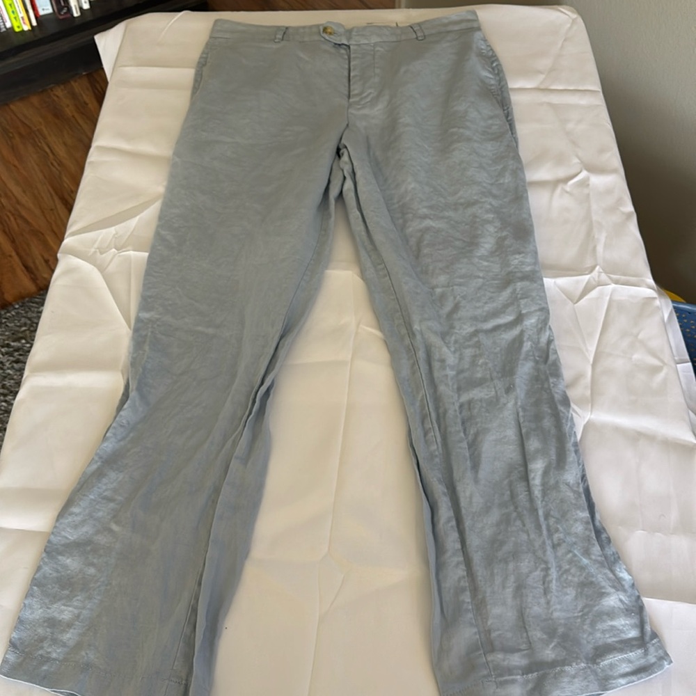 Tailorbyrd Light Blue Linen Pants 34x32